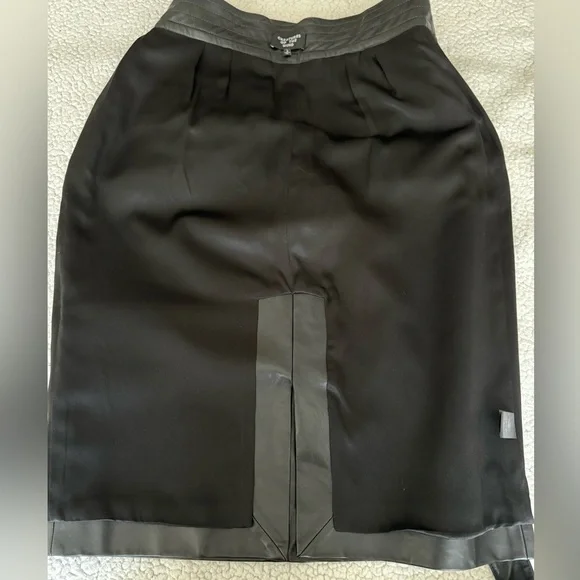 Creatures Of The Wind Runway Black Leather Belted Midi Skirt Size 8